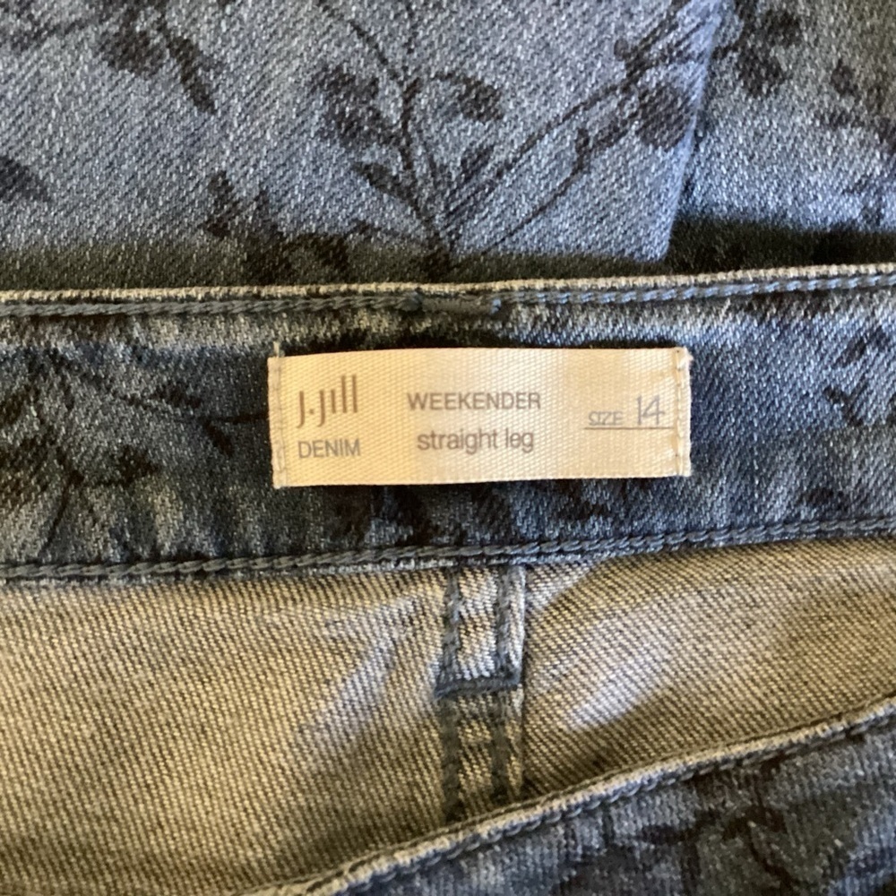 J. Jill Weekender Women’s Denim Floral Straight Leg Jeans. Size 14 - Picture 6 of 9